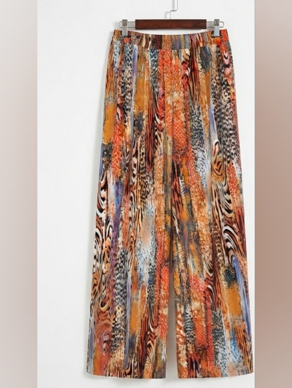 SHEIN Women's Wide-Leg Animal Print Skirt - Orange Multi